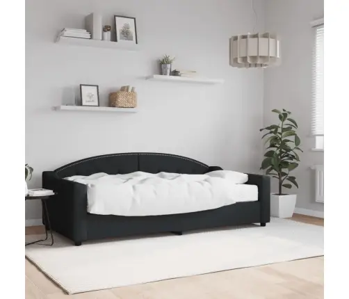 Dīvāngulta Ar Matraci, Melns Audums, 90X190 Cm Vidaxl