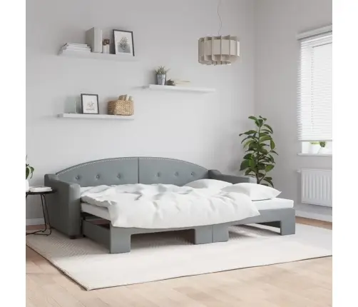 Izvelkams Dīvāns, Gaiši Pelēks, 80X200 Cm, Audums Vidaxl