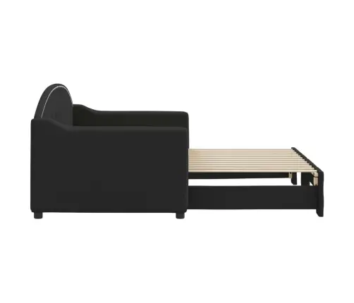 Izvelkams Dīvāns, Melns, 80X200 Cm, Audums Vidaxl