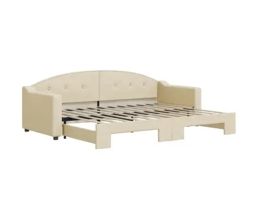 Diivanvoodi Väljatõmmatava Osaga, Kreemjas, 80X200 cm Kangas