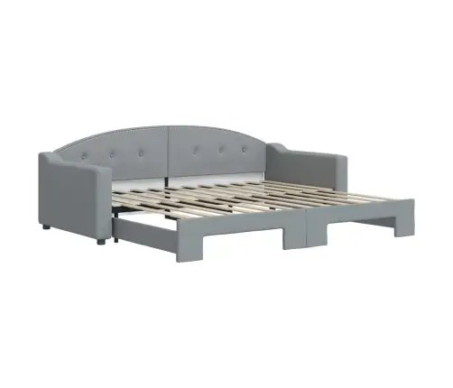 Izvelkams Dīvāns, Gaiši Pelēks, 90X200 Cm, Audums Vidaxl