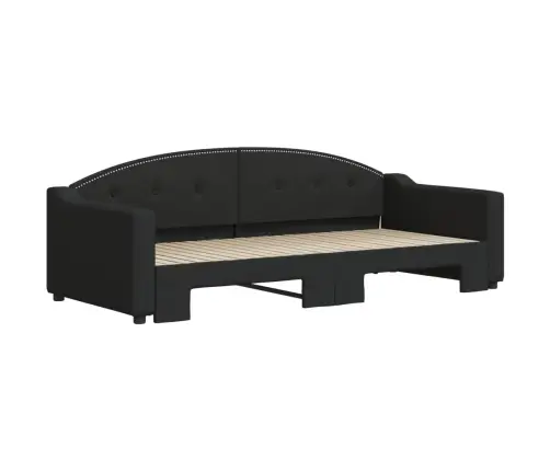 Izvelkams Dīvāns, Melns, 90X200 Cm, Audums Vidaxl