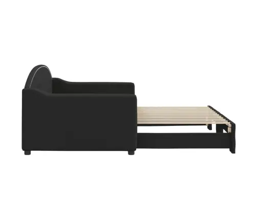 Izvelkams Dīvāns, Melns, 90X200 Cm, Audums Vidaxl