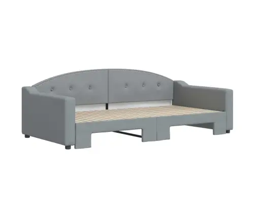 Lova Su Ištraukiama Dalimi, Šviesiai Pilka, 100X200cm Audinys