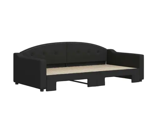 Izvelkams Dīvāns, Melns, 100X200 Cm, Audums Vidaxl