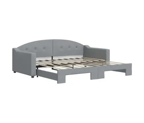 Izvelkams Dīvāns, Gaiši Pelēks, 90X190 Cm, Audums Vidaxl