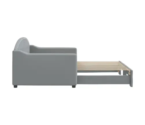 Izvelkams Dīvāns, Gaiši Pelēks, 90X190 Cm, Audums Vidaxl