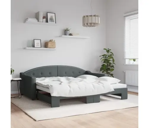 Diivanvoodi Väljatõmmatava Osaga, Tumehall, 90X190 cm Kangas