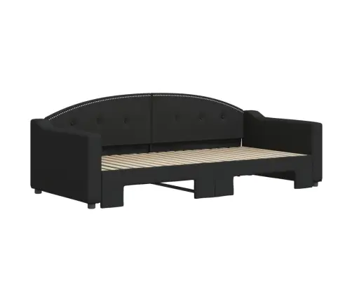 Izvelkams Dīvāns, Melns, 90X190 Cm, Audums Vidaxl