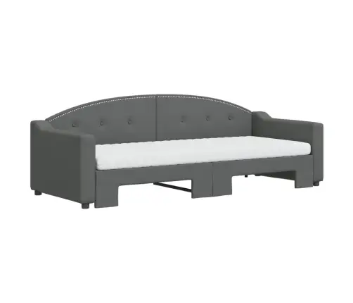 Lova Su Ištraukiama Dalimi/Čiužiniu, Pilka, 80X200cm Audinys