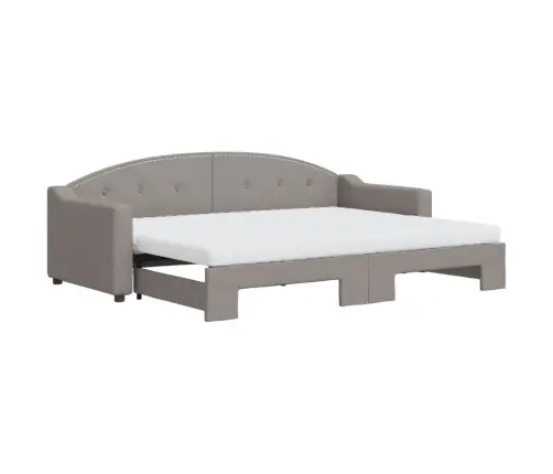 Lova Su Ištraukiama Dalimi/Čiužiniu, Taupe, 80X200cm Audinys