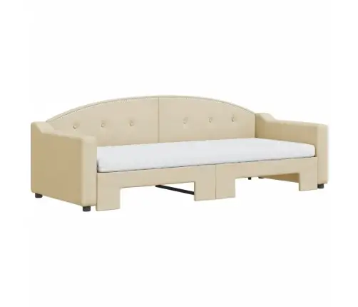 Diivanvoodi Väljatõmmatava Osaga, Kreemjas, 80X200 cm Kangas