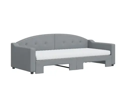 Dīvāngulta Ar Matraci, Gaiši Pelēks Audums, 90X200 Cm Vidaxl