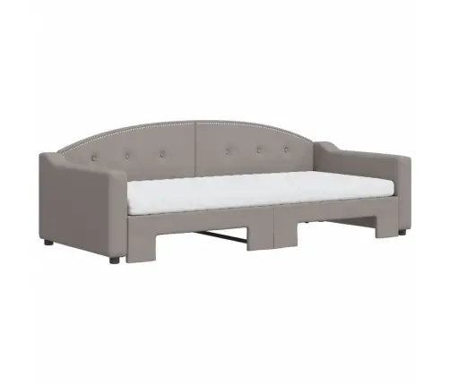 Dīvāngulta Ar Matraci, Pelēkbrūns Audums, 90X200 Cm Vidaxl