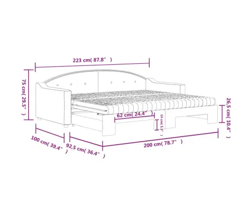 Dīvāngulta Ar Matraci, Pelēkbrūns Audums, 90X200 Cm Vidaxl