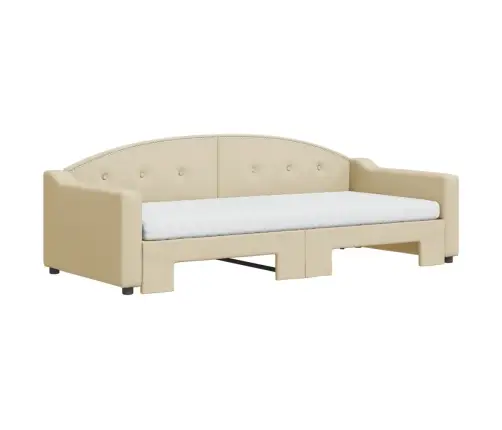 Diivanvoodi Väljatõmmatava Osaga, Kreemjas, 90X200 cm Kangas