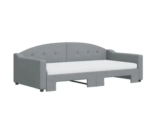 Dīvāngulta Ar Matraci, Gaiši Pelēks Audums, 100X200 Cm Vidaxl