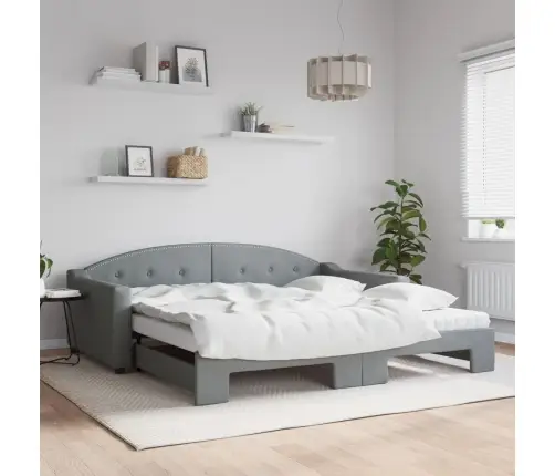 Dīvāngulta Ar Matraci, Gaiši Pelēks Audums, 100X200 Cm Vidaxl