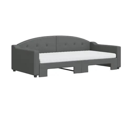 Lova Su Ištraukiama Dalimi/Čiužiniu, Pilka, 100X200cm Audinys