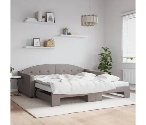 Dīvāngulta Ar Matraci, Pelēkbrūns Audums, 100X200 Cm Vidaxl