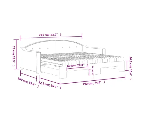 Dīvāngulta Ar Matraci, Gaiši Pelēks Audums, 90X190 Cm Vidaxl