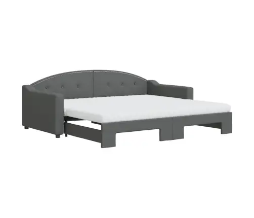 Dīvāngulta Ar Matraci, Tumši Pelēks Audums, 90X190 Cm Vidaxl