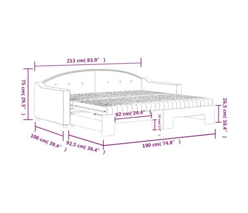 Dīvāngulta Ar Matraci, Tumši Pelēks Audums, 90X190 Cm Vidaxl