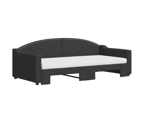 Dīvāngulta Ar Matraci, Melns Audums, 90X190 Cm Vidaxl