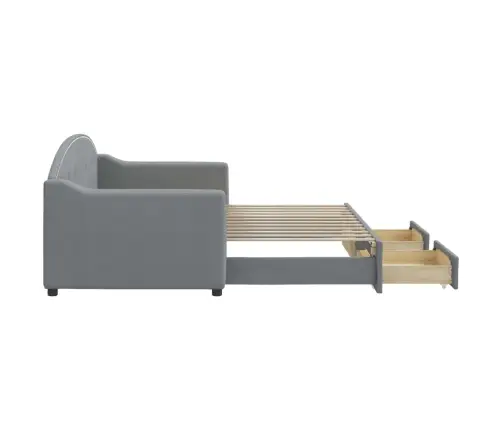 Izvelkams Dīvāns Ar Atvilktnēm, Gaiši Pelēks, 80X200 Cm, Audums Vidaxl