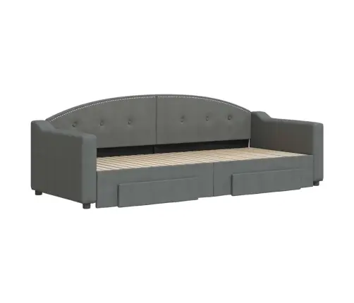 Gulta Ar Atvilktnēm, Bez Matrača, Tumši Pelēks, 80X200 Cm Vidaxl