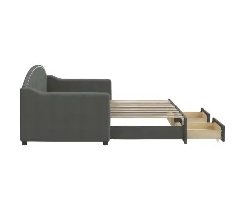 Gulta Ar Atvilktnēm, Bez Matrača, Tumši Pelēks, 80X200 Cm Vidaxl