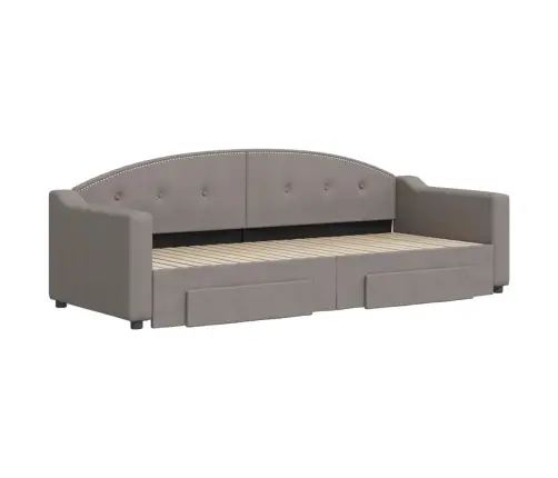 Lova Su Ištraukiama Dalimi/Stalčiais, Taupe, 80X200cm Audinys