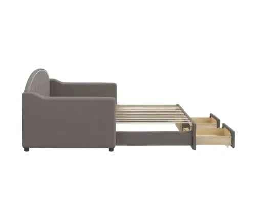Lova Su Ištraukiama Dalimi/Stalčiais, Taupe, 80X200cm Audinys