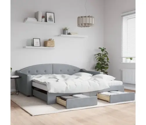 Diivanvoodi Madratsiga, Helehall, 100X200 cm Kangas