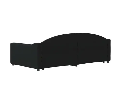 Lova Su Ištraukiama Dalimi/Stalčiais, Juoda, 100X200cm Audinys