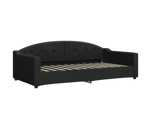 Lova Su Ištraukiama Dalimi/Stalčiais, Juoda, 100X200cm Audinys