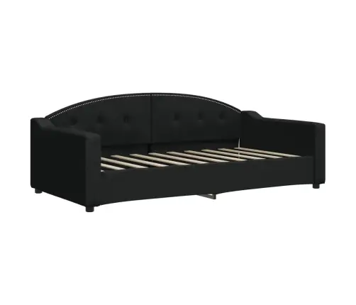 Izvelkams Dīvāns Ar Atvilktnēm, Melns, 90X190 Cm, Audums Vidaxl