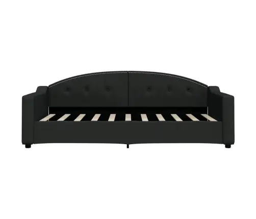 Izvelkams Dīvāns Ar Atvilktnēm, Melns, 90X190 Cm, Audums Vidaxl