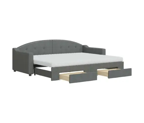 Diivanvoodi Väljatõmmatava Osaga, Tumehall, 80X200 Cm Kangas