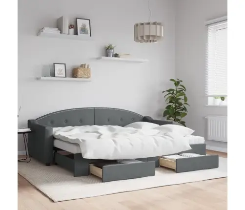 Diivanvoodi Väljatõmmatava Osaga, Tumehall, 80X200 Cm Kangas