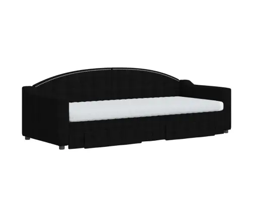 Diivanvoodi Väljatõmmatava Osaga, Must, 80X200 cm Kangas