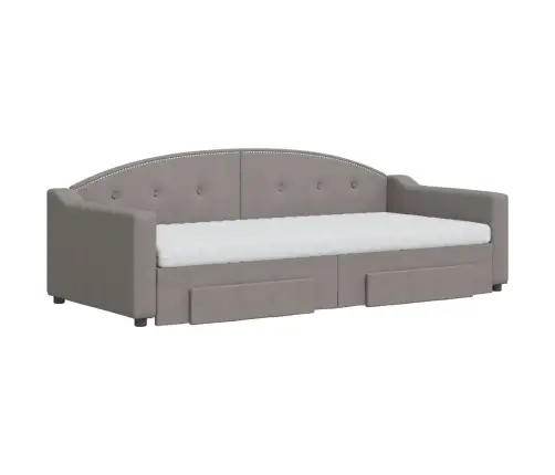 Lova Su Ištraukiama Dalimi/Stalčiais, Taupe, 90X200cm Audinys