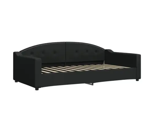 Lova Su Ištraukiama Dalimi/Stalčiais, Juoda, 100X200cm Audinys