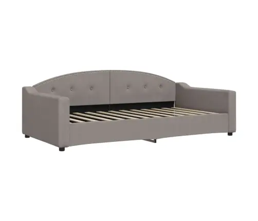 Izvelkams Dīvāns Ar Atvilktnēm, Pelēkbrūns Audums, 100X200 Cm Vidaxl