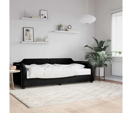 Diivanvoodi Madratsiga, Must, 80X200 cm Kangas