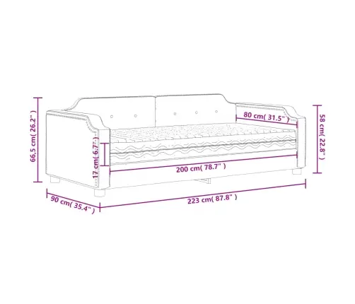 Dīvāngulta Ar Matraci, Pelēkbrūns Audums, 80X200 Cm Vidaxl