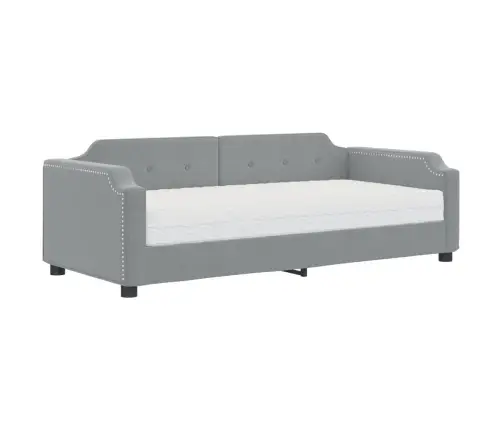 Dīvāngulta Ar Matraci, Gaiši Pelēks Audums, 90X200 Cm Vidaxl