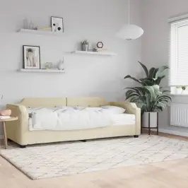 Dīvāngulta Ar Matraci, Krēmkrāsas, 90X200 Cm, Audums Vidaxl