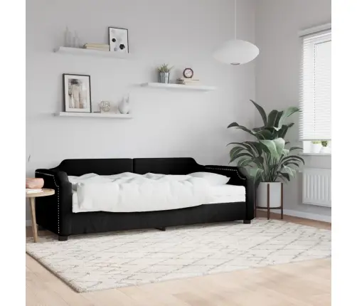 Lova Su Čiužiniu, Juodos Spalvos, 100X200cm Audinys