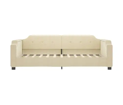 Dīvāngulta Ar Matraci, Krēmkrāsas Audums, 100X200 Cm Vidaxl